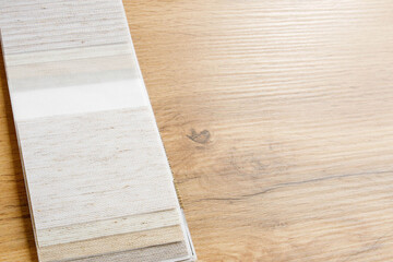 Catalog of different shades of fabric colors. Variety of color of dense fabric. Color palette