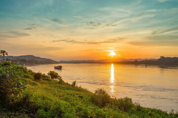 Sunset at Chiang Khan, Loei Province, Thailand.