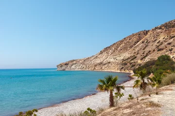 Gordijnen The beautiful beach of Pissouri Is Marked with a Blue Flag. Cyprus. © Aleksandr Simonov