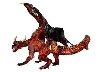 Fototapeta premium 3D Rendering Fairy Tale Dragon on White