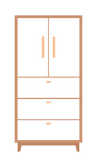 Office cabinet semi flat color vector object. Interior detail. Editable element. Full sized item on white. Furniture simple cartoon style illustration for web graphic design and animation