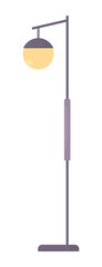 Floor lamp semi flat color vector object. Home interior decor. Editable element. Full sized item on white. Illumination simple cartoon style illustration for web graphic design and animation