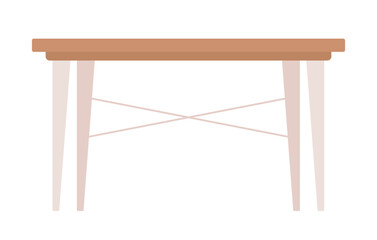Empty desk semi flat color vector object. Table at workplace. Editable element. Full sized item on white. Furniture simple cartoon style illustration for web graphic design and animation