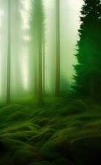 misty morning in the forest