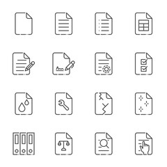 Storage and maintenance of important documents. Government and Legal documents line icons. Vector icon