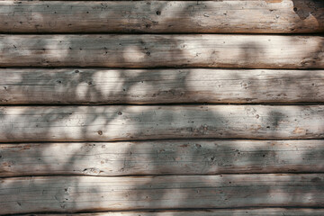 Wood texture - old wooden boards lit by the sun, visible knots of wood