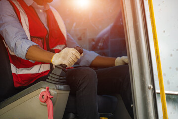 Professional construction industry driver,Construction worker are driving bulldozer at construction...