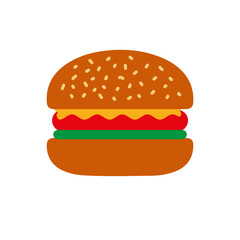 Hamburger icon isolated on white background. Fastfood. Street food. Burger icon. Sandwich icon