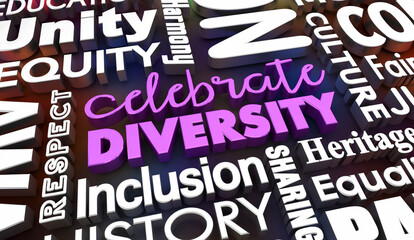 Celebrate Diversity Equity Inclusion Respect Communication 3d Illustration