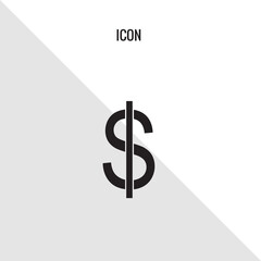 Dollars vector icon illustration sign