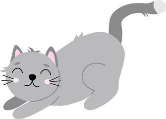  Cute cartoon grey cat