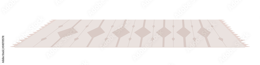 Poster carpet semi flat color vector object. textile rug with patterns. editable element. full sized item o