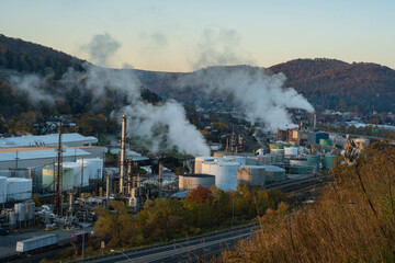 power plant in a valley town 