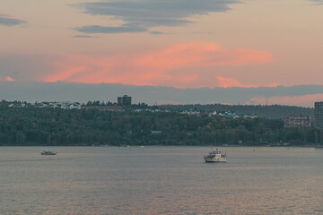 sunset on the river