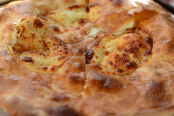 Georgian cuisine. Appetizing indoor khachapuri