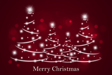 Christmas card with christmas tree illustration