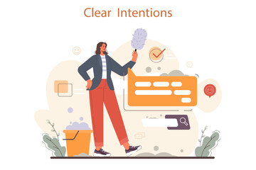 Soft skills concept. Business people or employee with clear intentions