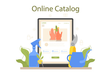 Florist online service or platform. Floral designer growing plants