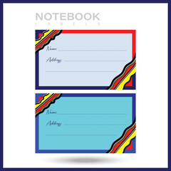 Hand-drawn notebook name label design concept
