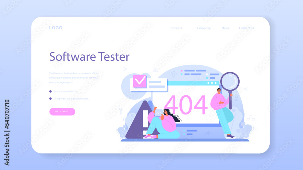 Sticker web administrator web banner or landing page. content management