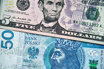 50 złotych, 5 dolarów USD