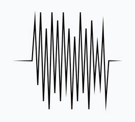 Black waves as equalizer isolated on white background.