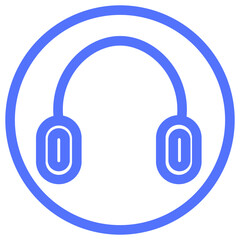 headphones headset music line icon