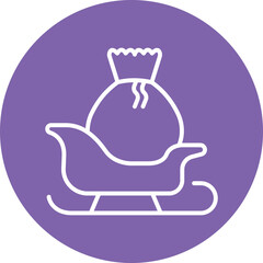 Santa sleigh Vector Icon which is suitable for commercial work and easily modify or edit it
