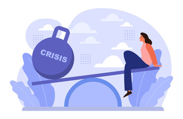 Economic crisis concept. Economical activity or output recession