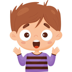 Emotion. Boys face. Fright and horror