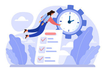 Time management concept. Business people work day planning,