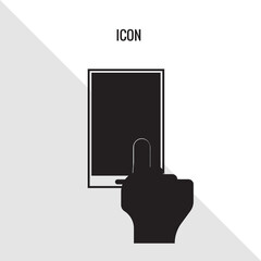 Touch screen phone vector icon illustration sign