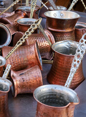 antique copper Turkish coffee pot