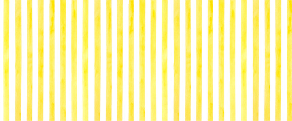 黄色と白のストライプ柄の手描きの水彩