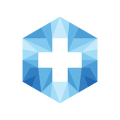 Abstract medical cross symbol health logo icon vector