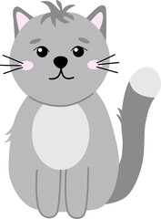  Cute cartoon grey cat