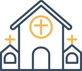 Christian church Vector Icon which is suitable for commercial work and easily modify or edit it
