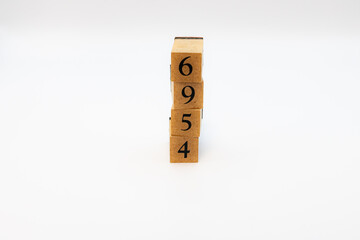 木ブロック　数字　Number　ナンバー　6954