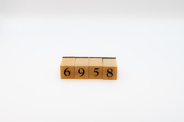 木ブロック　数字　Number　ナンバー　6958