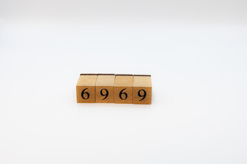 木ブロック　数字　Number　ナンバー　6969