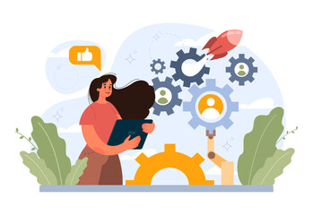 Innovation concept. Idea of creative business, community