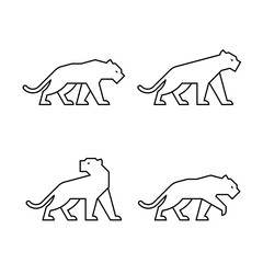 Set of Panther, Panther Logo. Icon design. Template elements
