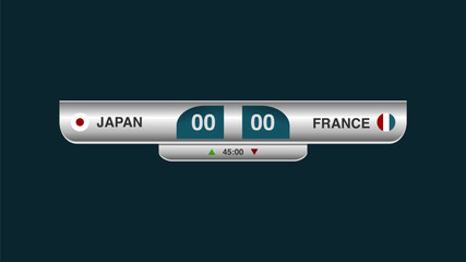football scoreboard with match time template stock vector