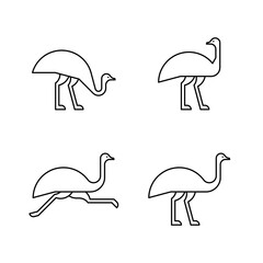 Set of Ostrich, Ostrich Logo. Icon design. Template elements