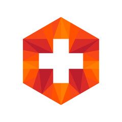 Fototapeta premium Abstract health logo icon, Medical logo design vector