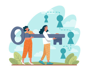 Teamwork concept. Idea of partnership and cooperation on the way towards