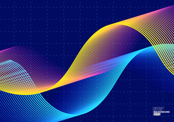 Abstract modern flowing line digital technology, particle wave,big data technology. design concept for background and wallpaper, banner backdrop, flyers, brochure, website landing. vector 