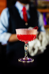 Beautiful glass with a refresh cocktail