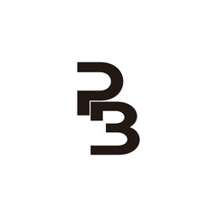 letter pb slice font simple fashion logo vector