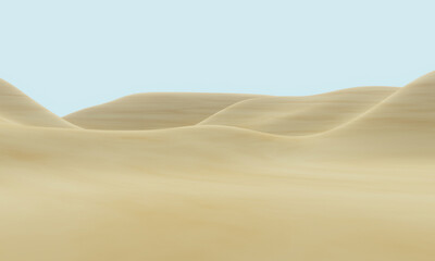 Fototapeta na wymiar 3D brown desert Terrain. Sand dune.